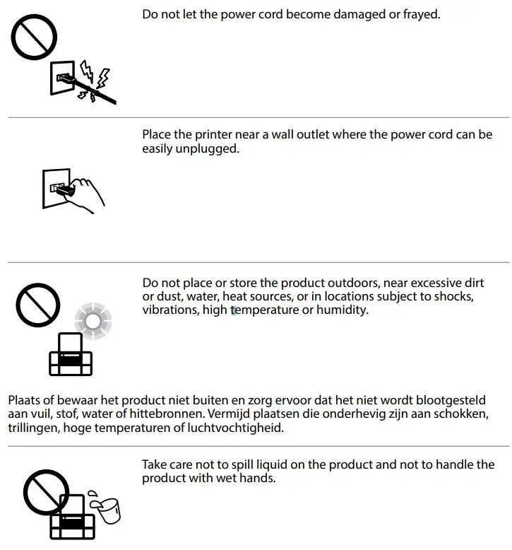 EPSON WF-2870 Series Compact Multifunction Inkjet Printer User Guide - Important Safety Instructions