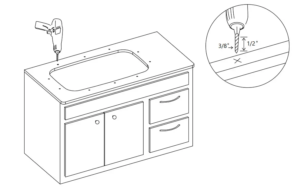 Kraus Porcelain Enameled Steel Undermount Kitchen Sinks . Drill Hole in Countertop