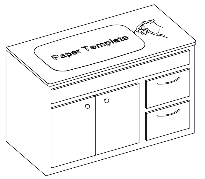 Kraus Porcelain Enameled Steel Undermount Kitchen Trace Template