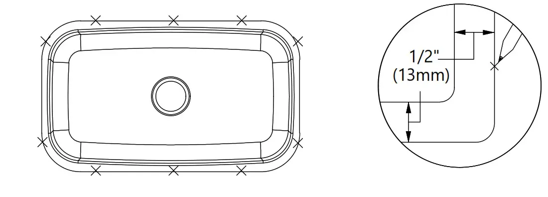 Kraus Porcelain Enameled Steel UndermountSet up Mounting Brackets