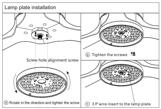 Lamp plate installation