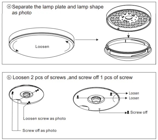 Lamp plate installation