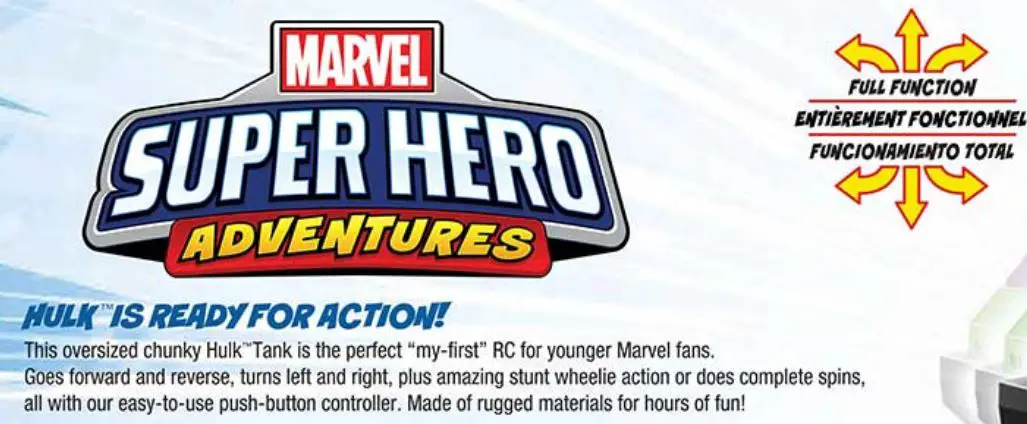 COSTCO Marvel Super Hero Adventures Action Vehicle User Manual - Hulk is ready for action