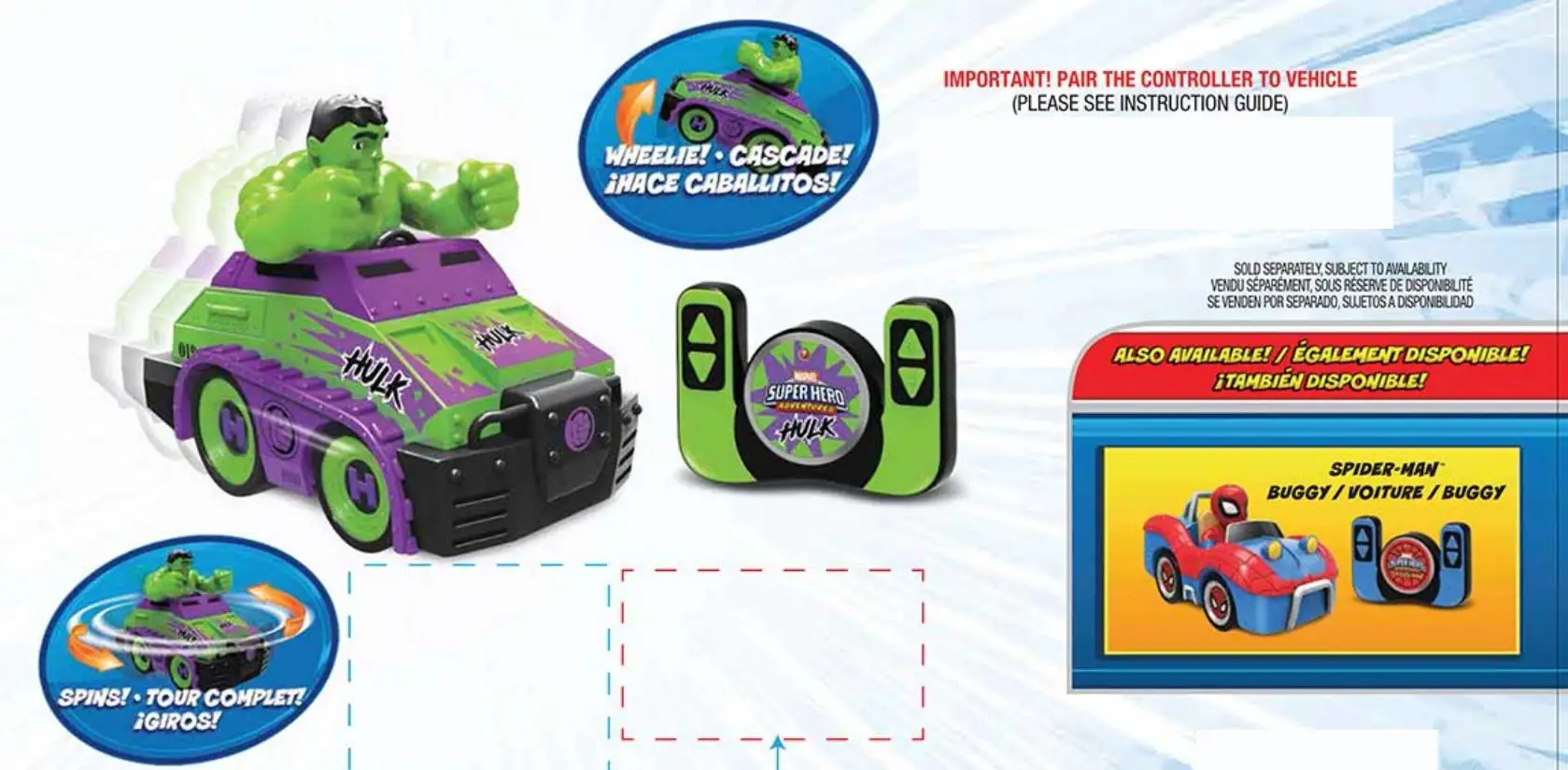 COSTCO Marvel Super Hero Adventures Action Vehicle User Manual - Pair the controller to vehicle