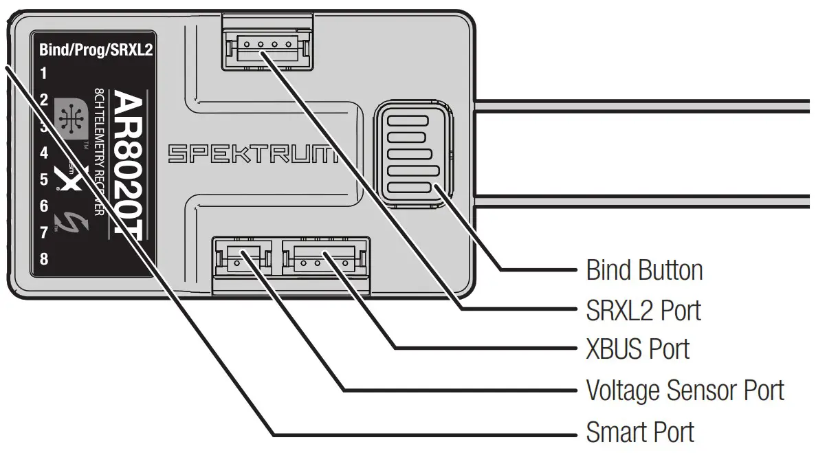 SPEKTRUM AR8020T 8 Channel Telemetry Receiver - AR8020T Telemetry Receiver 2