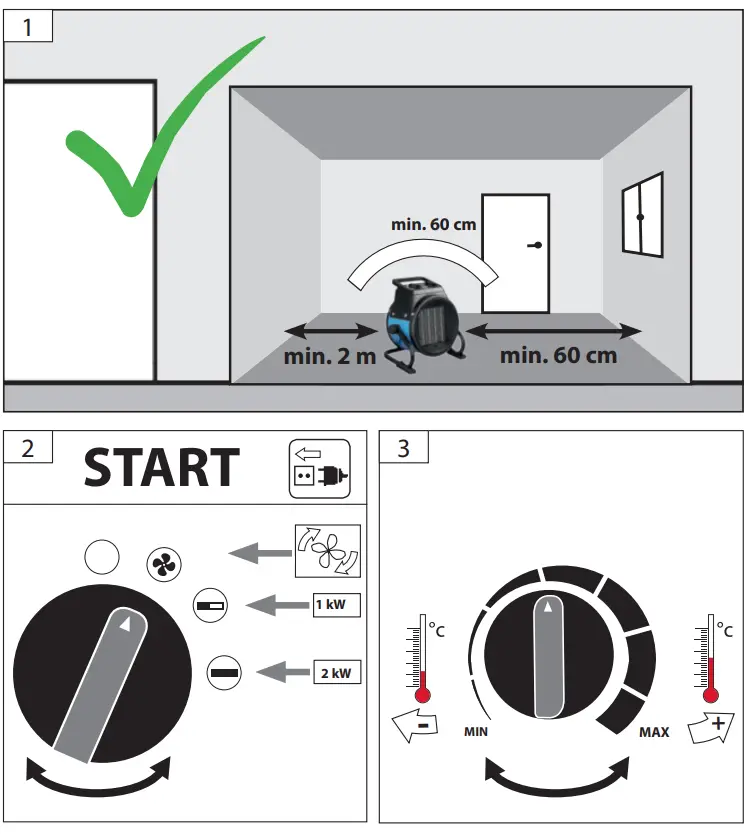 Gude GEH 2000 P Electric Fan Heater 2