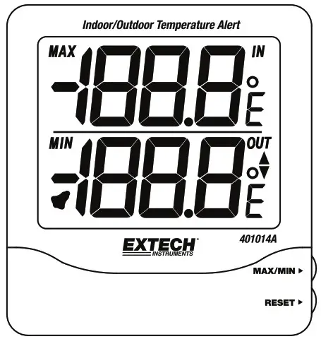 EXTECH 401014A Big Digit Indoor or Outdoor Temperature Alert - cover