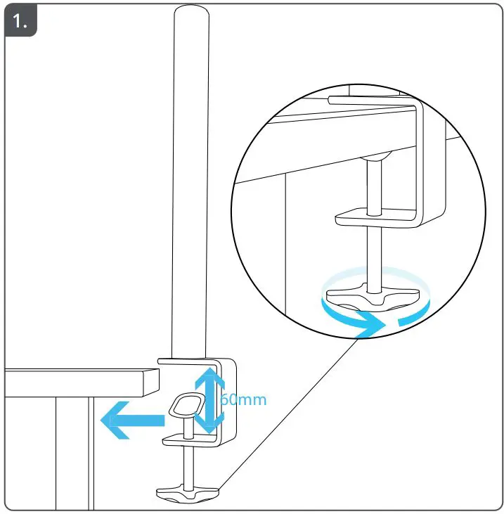 Trust GXT 1120 Mara Dual Monitor Arm FIG 1