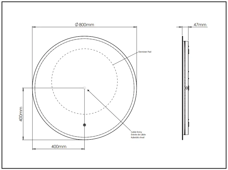 better bathrooms LEDGAL010 ø800 Round Backlit Colour Change LED Mirror-fig8