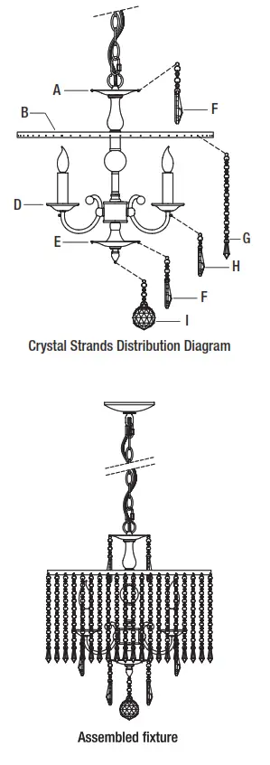 HOME DECORATORS COLLECTION HD 1145MB 3 Light Chandelier - strands1