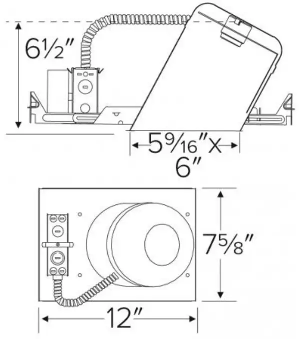 ELCO Lighting EL518ICA 5 Inch Sloped Ceiling IC Airtight New Construction Housing - fig