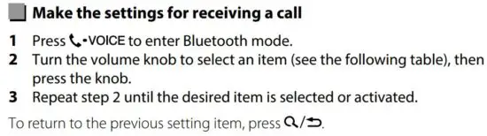 FIG 44 Make the settings for receiving a call