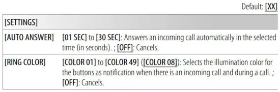 FIG 45 Make the settings for receiving a call