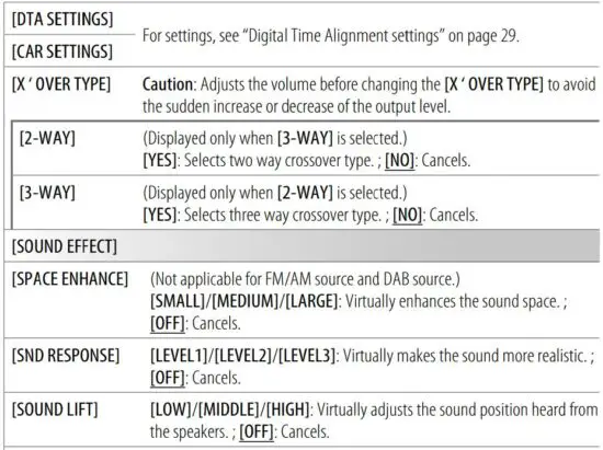 FIG 65 Audio Settings