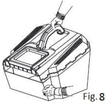 Coopers G287 Compact Lawn Mower -EMPTYING THE GRASSBOX