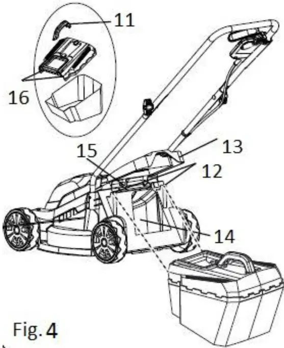 Coopers G287 Compact Lawn Mower INSTALLING THE GRASSBOX