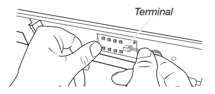 Unplug the terminal from the LED board
