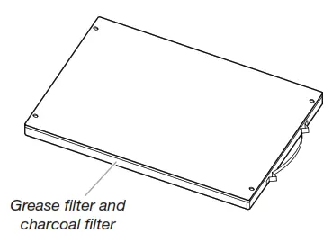 grease filter and charcoal filter back to the bottom