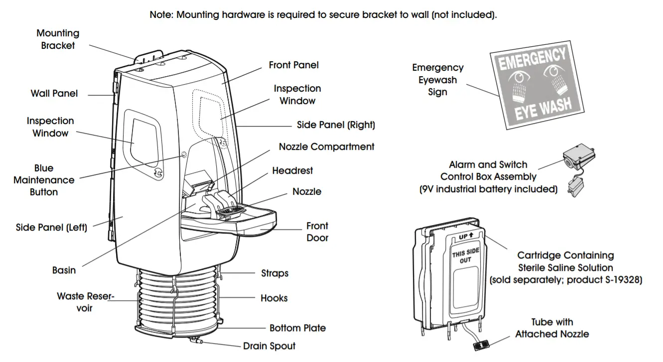 ULINE H-3838 Fendall 2000 Eyewash Station - parts