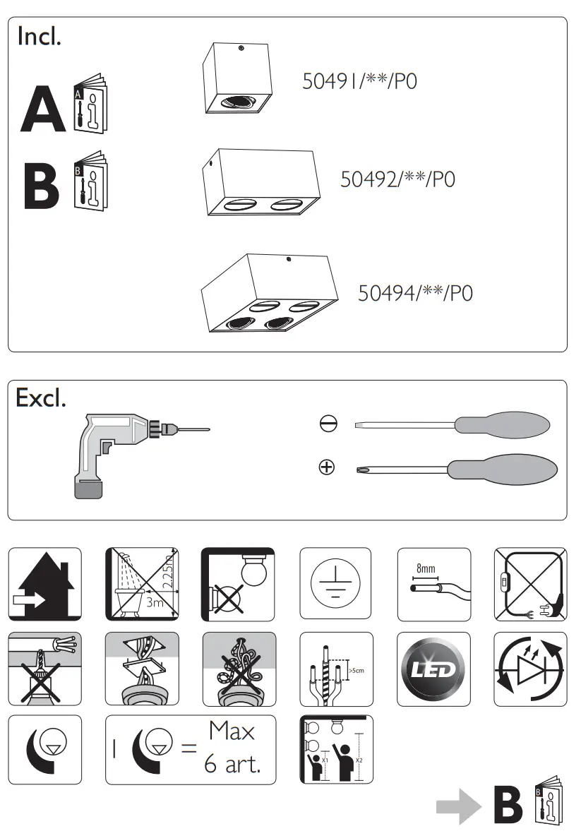 PHILIPS 205179 Box Spot Ceiling Light LED fig 1