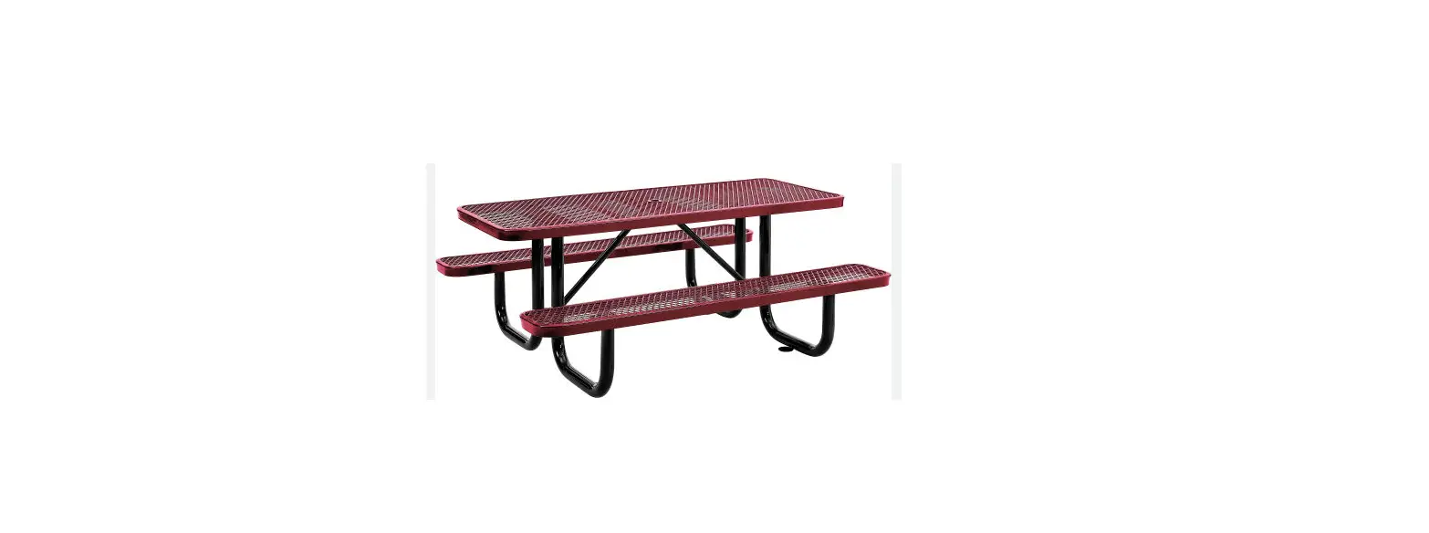 Global Industrial 277152 6' Rectangular Picnic Table, Expanded Metal, Red User Manual Global Industrial 277152 6' Rectangular Picnic Table, Expanded Metal, Red User Manual