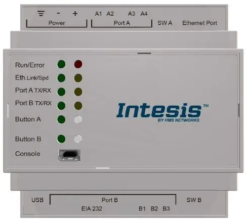 Intesis INBACMBM1000000 Modbus TCP & RTU Master to BACnet IP & MS/TP Server Gateway