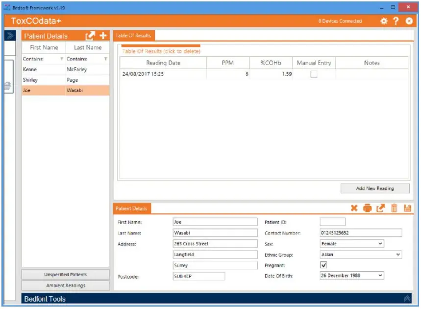 coVita ToxCOdata Software - Deleting apatient
