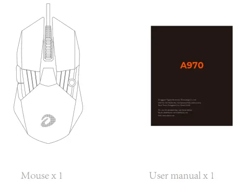 DAREU A970 Wired Gaming Mouse - Figure 1