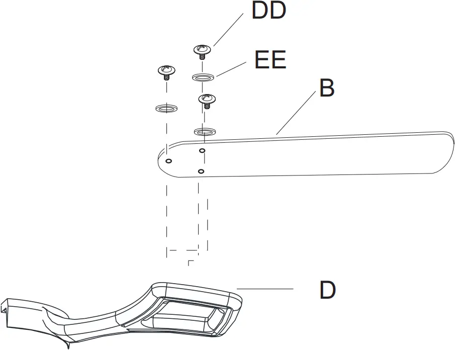 HM-GY5205AC - Fastening the blade arms to the motor 1