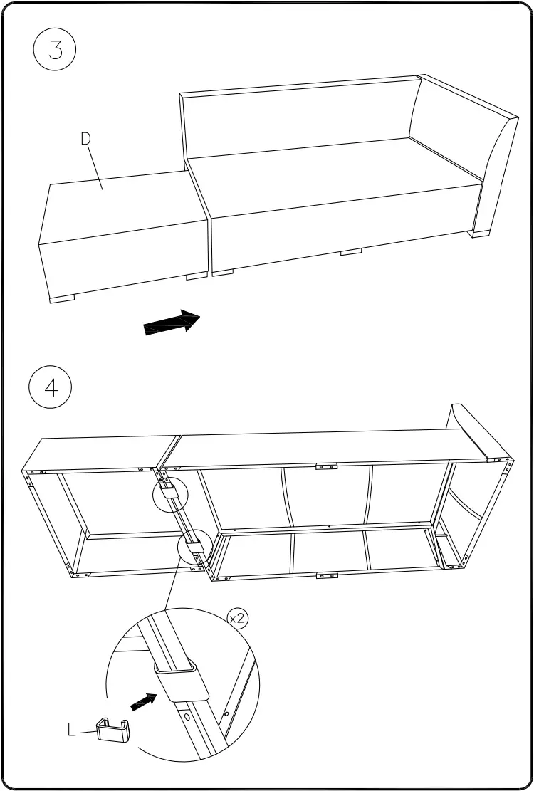 ASHLEY P301 070 Cherry Point Nuvella Outdoor 4 Piece Sectional Set - fig 1