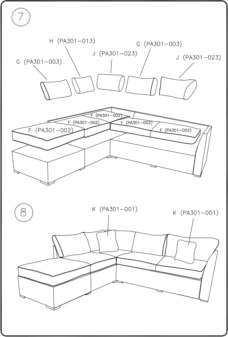 ASHLEY P301 070 Cherry Point Nuvella Outdoor 4 Piece Sectional Set - fig 3