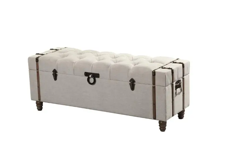 Firstime Co 70093 Devon Tufted Linen Upholstered Storage Ottoman User Manual Firstime Co 70093 Devon Tufted Linen Upholstered Storage Ottoman User Manual