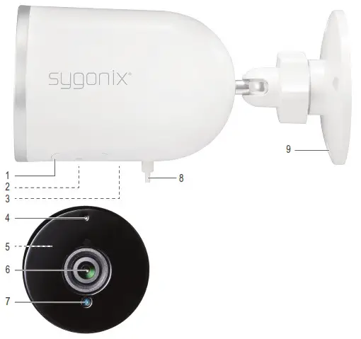 sygonix 2544174 Outdoor Wi Fi Camera 1080p - Operating elements