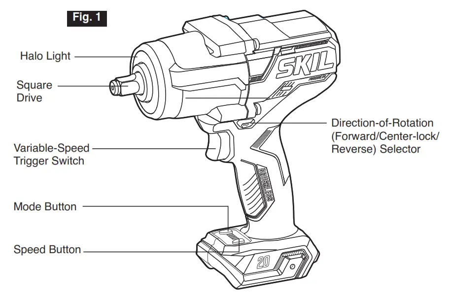 SKIL IW5761B-00 20V Brushless Impact Wrench - 1