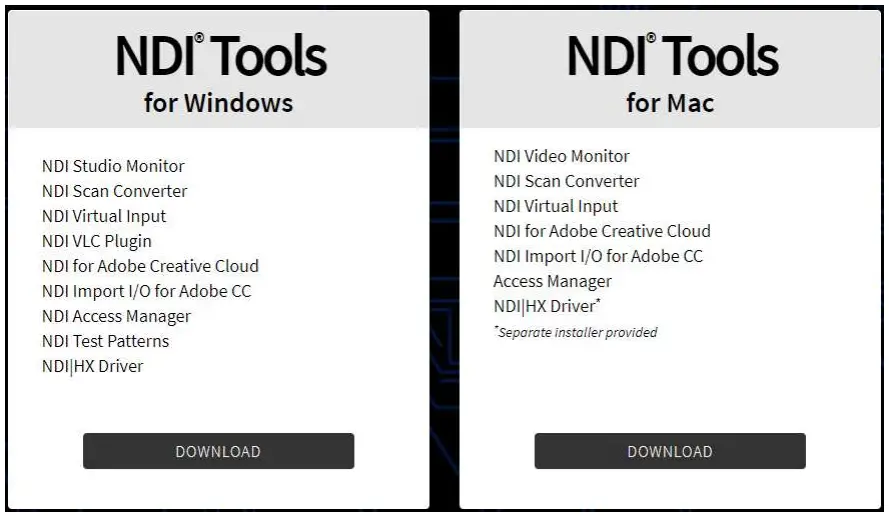 NDI Tools Installation