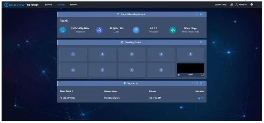 NDI Decoding Configuration