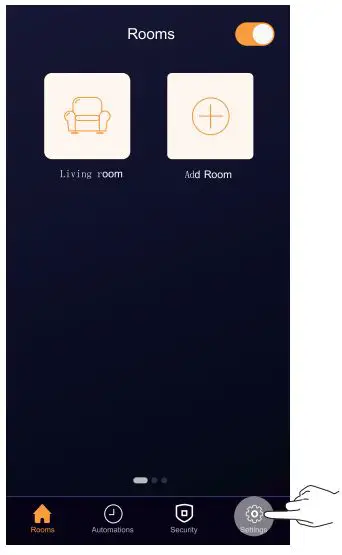 ADUROSMART 81863 Smart LED Strip User Manual - On the bottom right corner press on settings