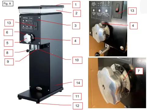 SANTOS IQ7131 Shop Coffee Grinder 43 - Figures