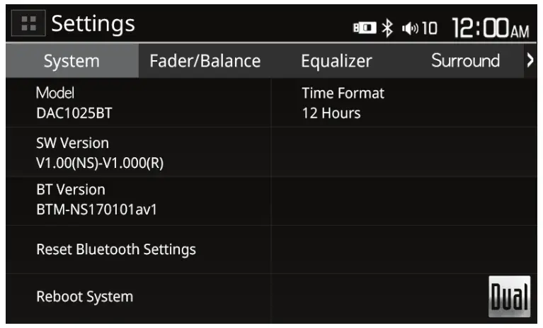 Dual DAC1025BT DVD Multimedia Receiver - General Operation 2