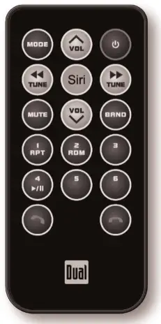 Dual DAC1025BT DVD Multimedia Receiver - Remote Control Preparation 5