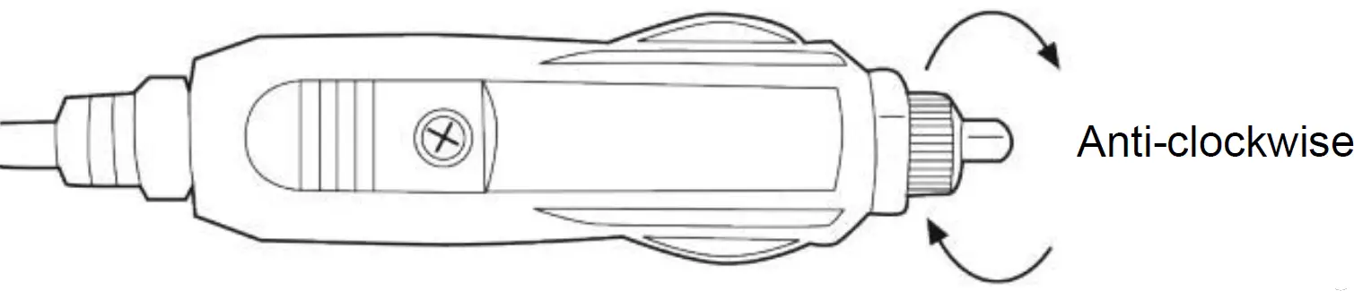 Undo knurled ring anti-clockwise