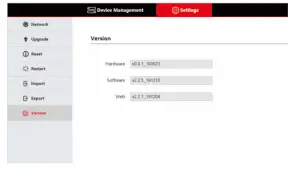 BZBGEAR BG Commander PTZ Camera Controller - Version information