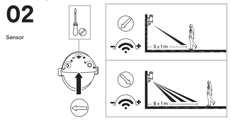 SCREWFIX 6213R Outdoor Up and Down Wall Light with PIR Sensor Stainless Steel - Walking direction 3