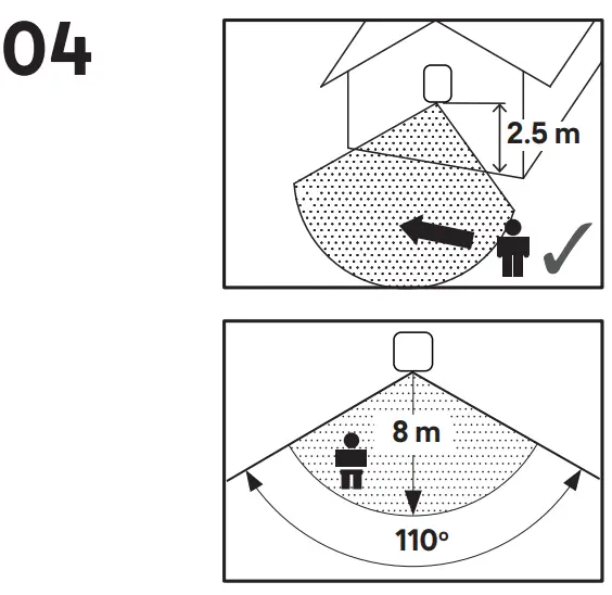 SCREWFIX 6213R Outdoor Up and Down Wall Light with PIR Sensor Stainless Steel - Walking direction 4