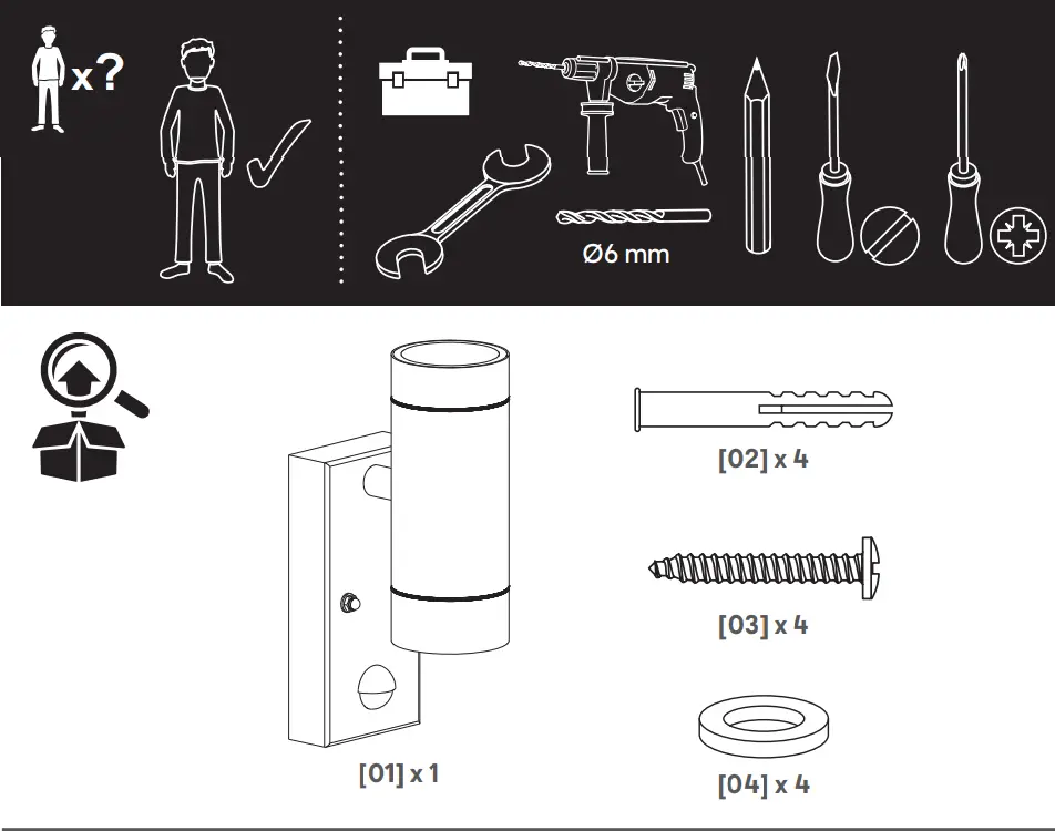 SCREWFIX 6213R Outdoor Up and Down Wall Light with PIR Sensor Stainless Steel - Walking direction 8