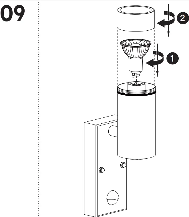 SCREWFIX 6213R Outdoor Up and Down Wall Light with PIR Sensor Stainless Steel - fig 14