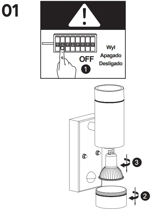 SCREWFIX 6213R Outdoor Up and Down Wall Light with PIR Sensor Stainless Steel - fig 21