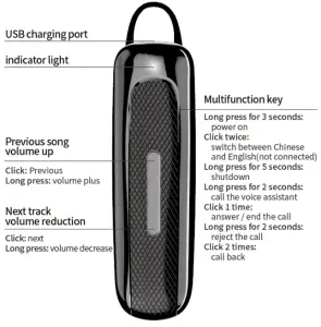 Dongguan Baiyu Electronic Technology E1 Bluetooth Earphone - usb