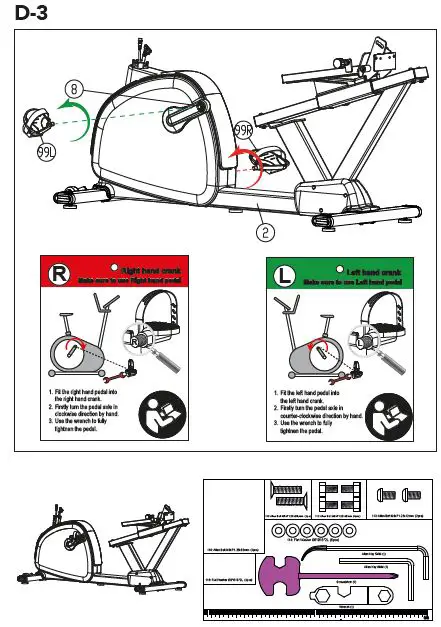 TUNTURI E60-R Recumbent Exercise Bike Instruction Fig7