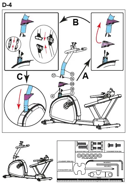 TUNTURI E60-R Recumbent Exercise Bike Instruction Fig8